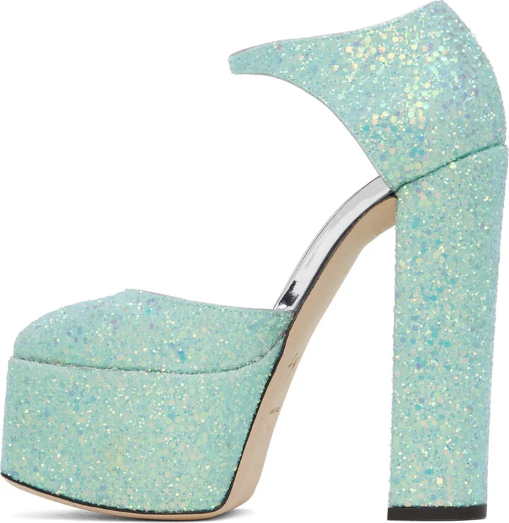 Giuseppe Zanotti Blue Bebe Heels - Image 3
