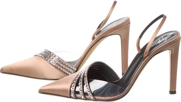 Giuseppe Zanotti Braquel 105 Satin & Vinyl Slingback Pump (Authentic Pre-Loved) - Image 2