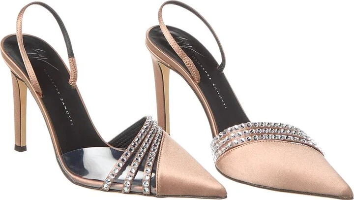 Giuseppe Zanotti Braquel 105 Satin & Vinyl Slingback Pump (Authentic Pre-Loved)