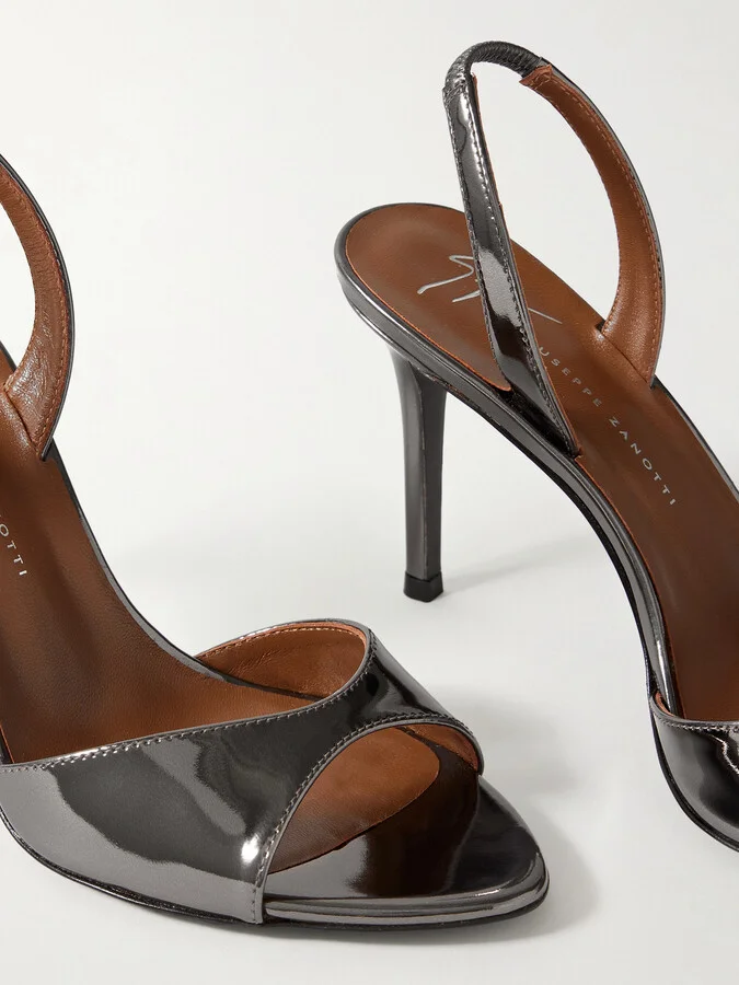 GIUSEPPE ZANOTTI - Clandestino Metallic Leather Sandals - Gray - Image 4