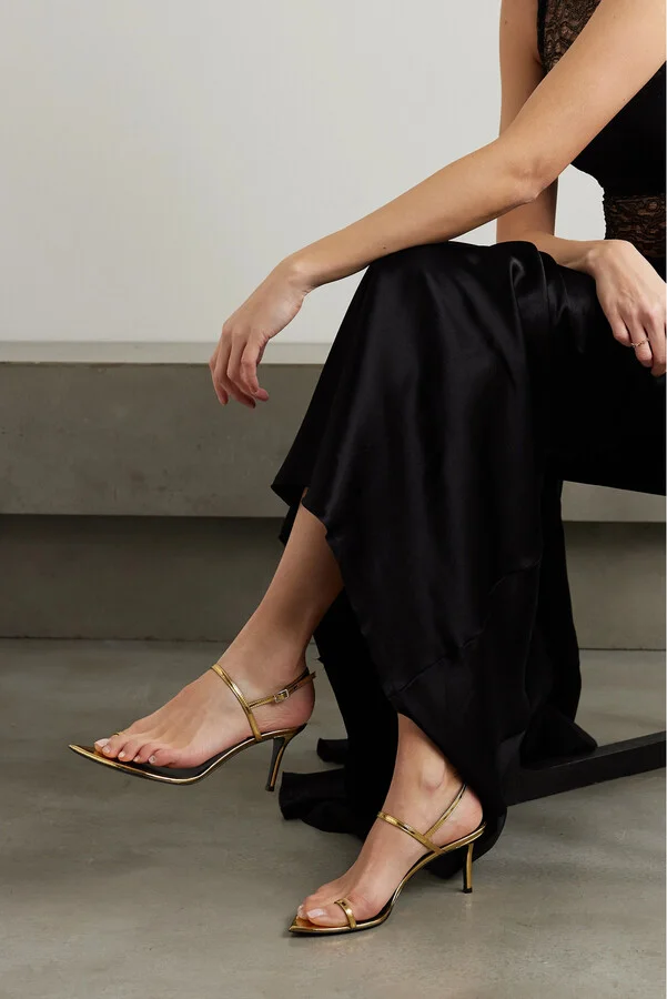 GIUSEPPE ZANOTTI - Come Bolla Metallic Leather Slingback Sandals - Gold - Image 2