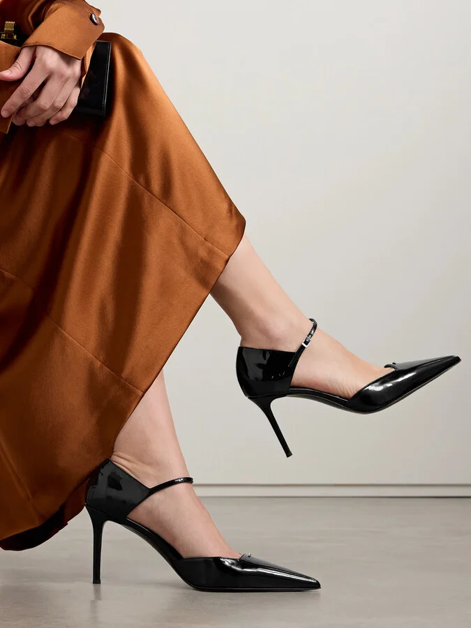 GIUSEPPE ZANOTTI - Crystal-embellished Patent-leather Pumps - Black - Image 2