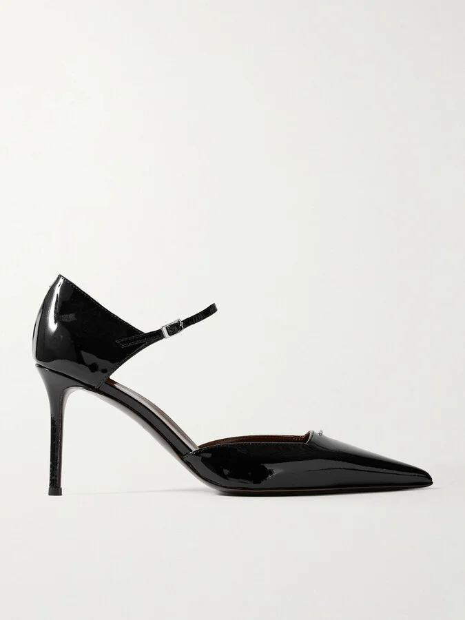 GIUSEPPE ZANOTTI - Crystal-embellished Patent-leather Pumps - Black
