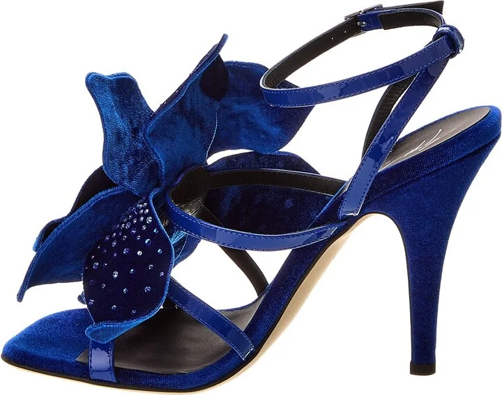 Giuseppe Zanotti Curvy 105 Velvet Sandal - Image 2