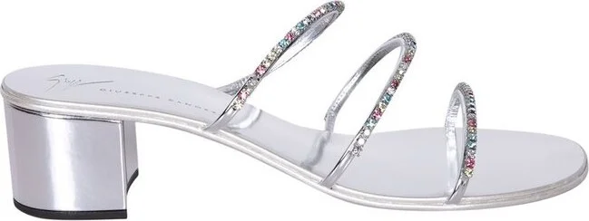 Giuseppe Zanotti Dark Colorful Embellished Mules