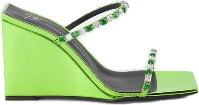 Giuseppe Zanotti Embellished Wedged Mules