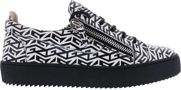 Giuseppe Zanotti Frankie Monogram Lace-Up Sneakers
