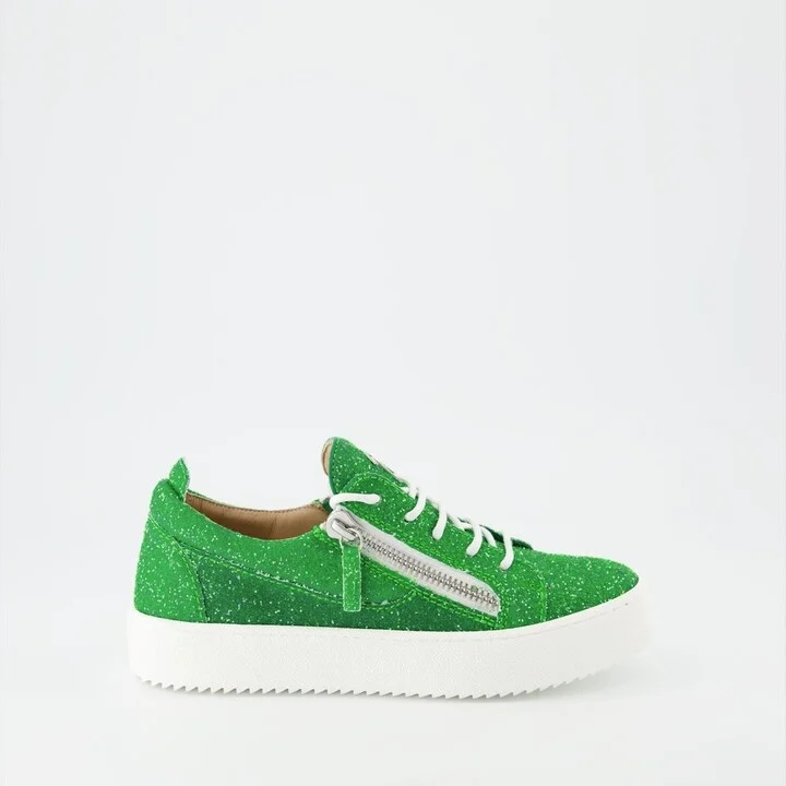 Giuseppe Zanotti Gail Glitter Lace-Up Sneakers