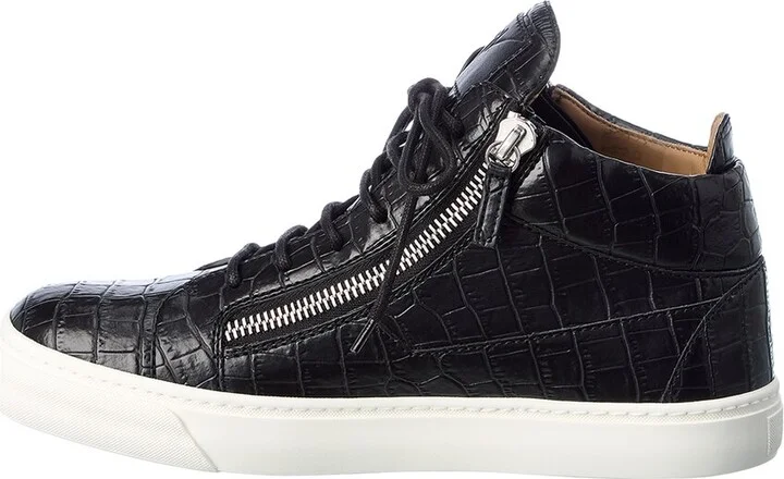 Giuseppe Zanotti Going Croc-Embossed Leather Sneaker - Image 2