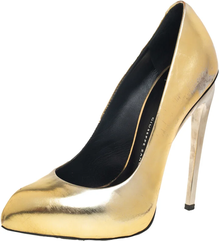 Giuseppe Zanotti Gold Leather Pumps Size 36