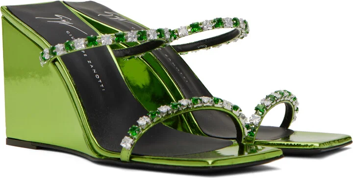 Giuseppe Zanotti Green Shangay Heeled Sandals - Image 4