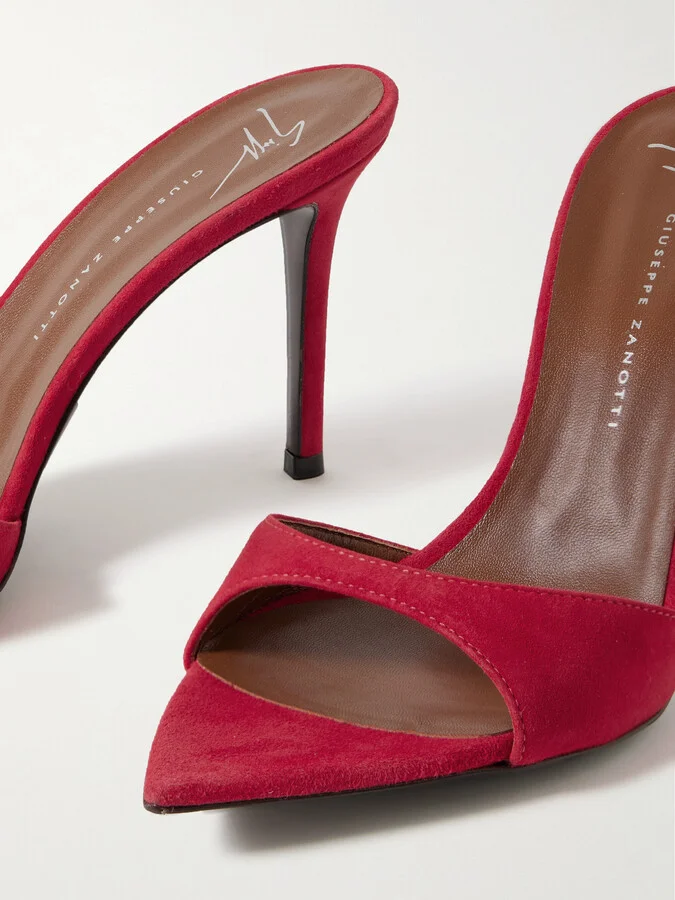 GIUSEPPE ZANOTTI - Intrigo Suede Mules - Red - Image 4