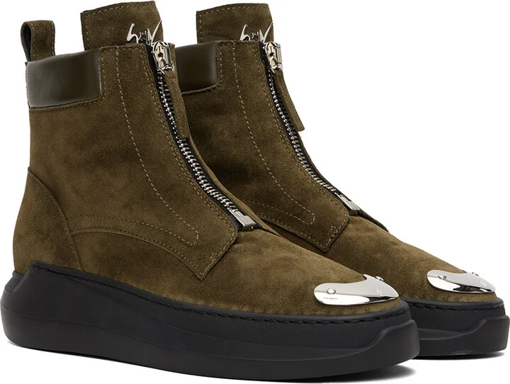 Giuseppe Zanotti Khaki Kashton Sneakers - Image 4