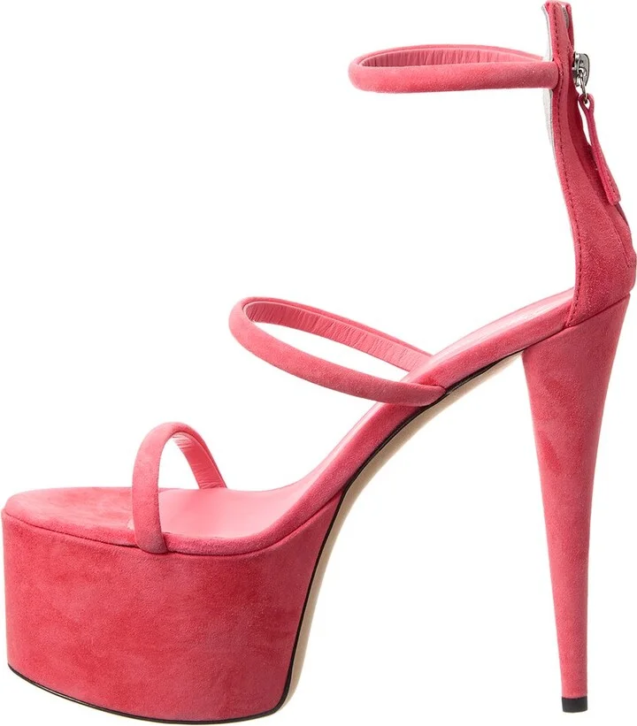 Giuseppe Zanotti Khalifa Slim Tall 90 Suede Platform Sandal - Image 2