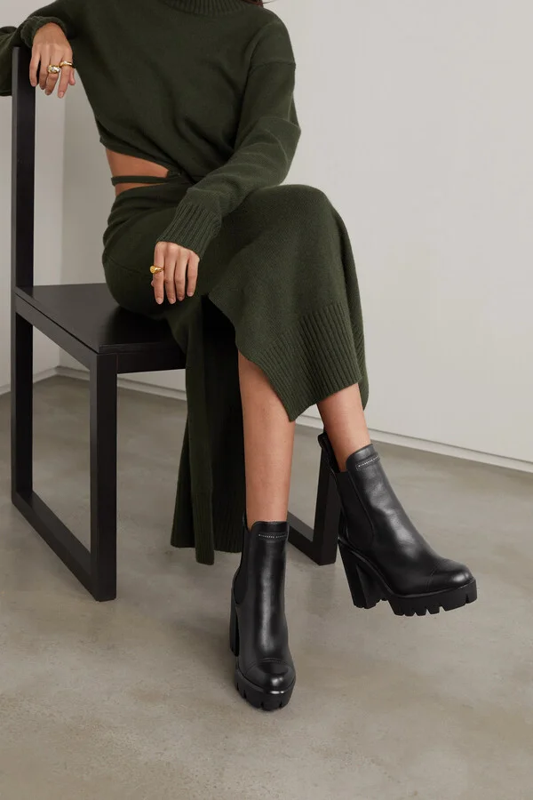 GIUSEPPE ZANOTTI - Leather Platform Chelsea Boots - Black - Image 2