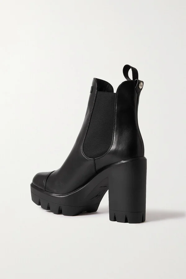 GIUSEPPE ZANOTTI - Leather Platform Chelsea Boots - Black - Image 3