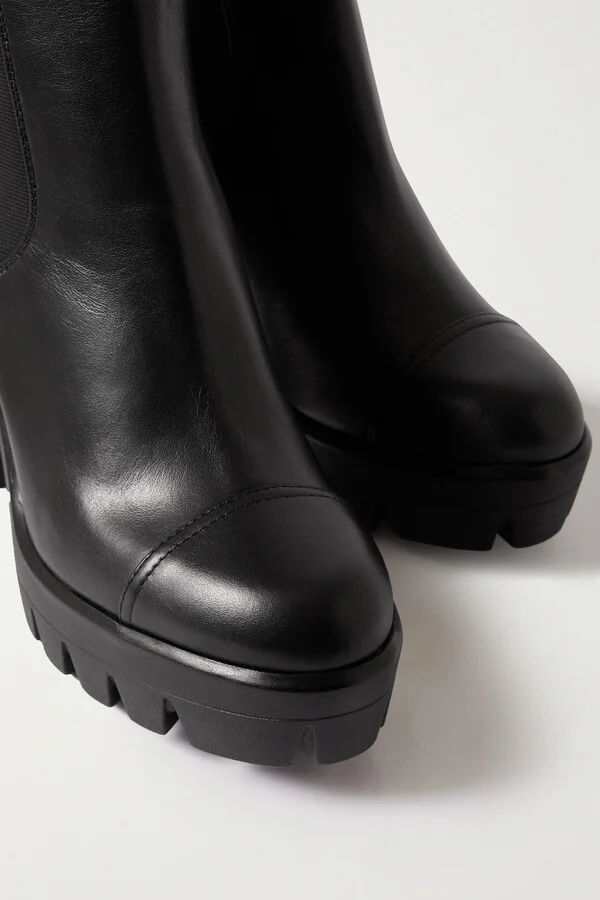 GIUSEPPE ZANOTTI - Leather Platform Chelsea Boots - Black - Image 4