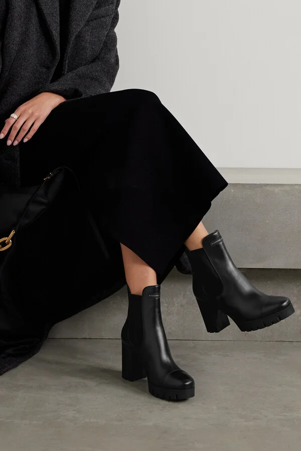 GIUSEPPE ZANOTTI - Leather Platform Chelsea Boots - Black - Image 2