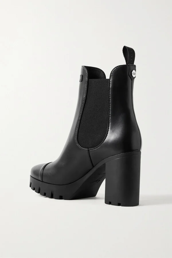 GIUSEPPE ZANOTTI - Leather Platform Chelsea Boots - Black - Image 3
