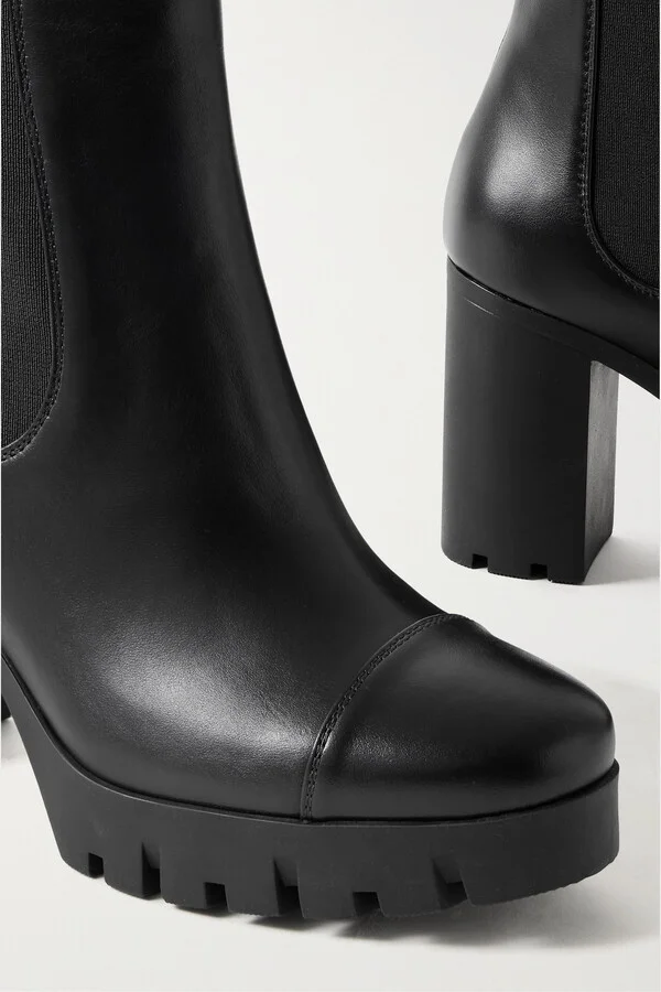 GIUSEPPE ZANOTTI - Leather Platform Chelsea Boots - Black - Image 4