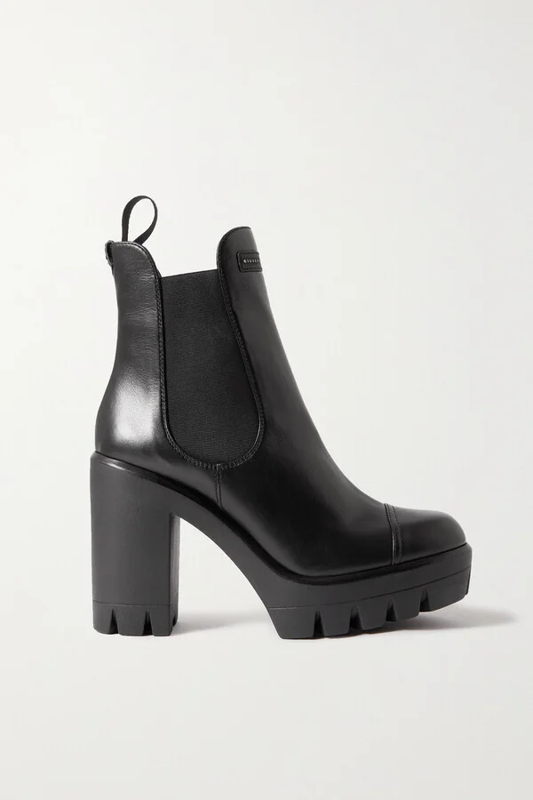 GIUSEPPE ZANOTTI - Leather Platform Chelsea Boots - Black