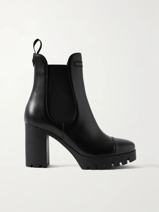 GIUSEPPE ZANOTTI - Leather Platform Chelsea Boots - Black