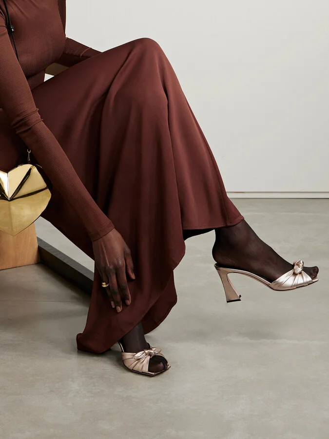 GIUSEPPE ZANOTTI - Marinetti Metallic Leather Mules - Gold - Image 2