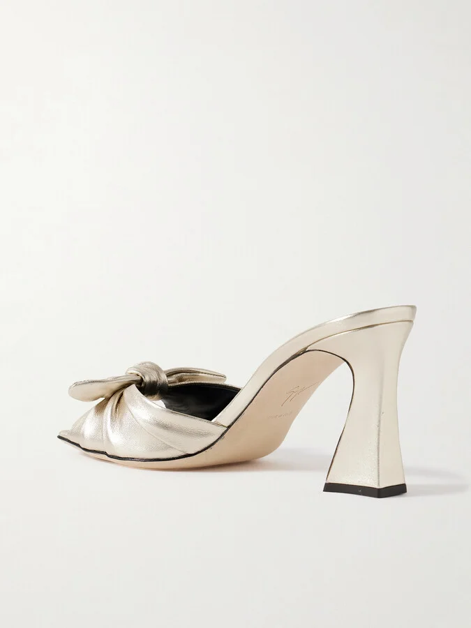 GIUSEPPE ZANOTTI - Marinetti Metallic Leather Mules - Gold - Image 3