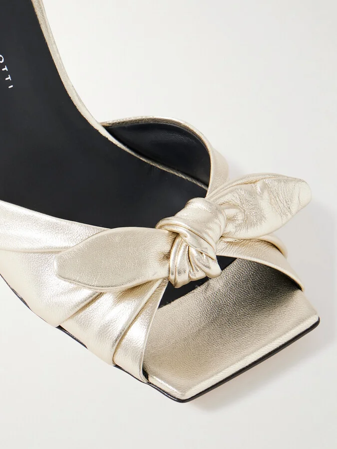 GIUSEPPE ZANOTTI - Marinetti Metallic Leather Mules - Gold - Image 4