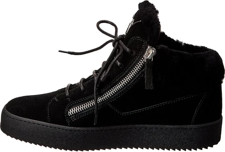 Giuseppe Zanotti May Suede & Shearling Sneaker - Image 2