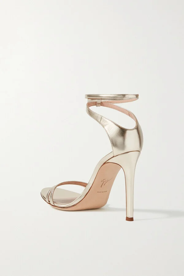 GIUSEPPE ZANOTTI - Metallic Leather Sandals - Gold - Image 3