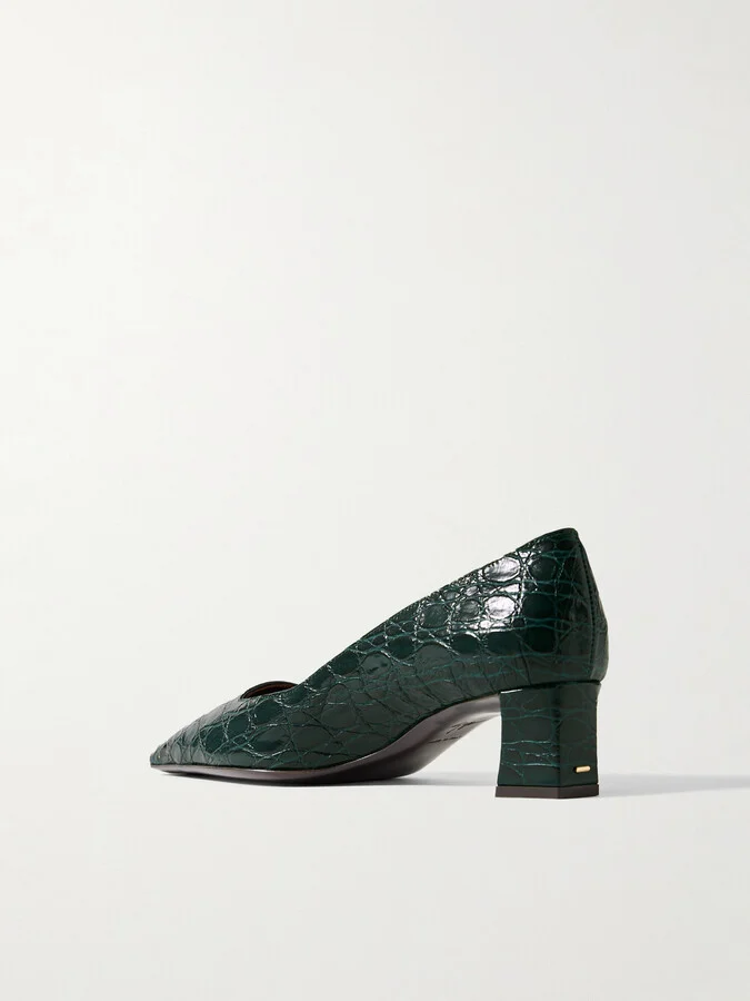 GIUSEPPE ZANOTTI - Morpheus Pavone Croc-effect Leather Pumps - Green - Image 3