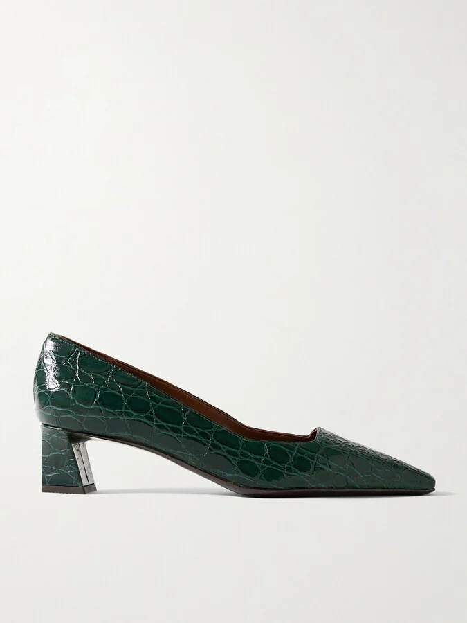 GIUSEPPE ZANOTTI - Morpheus Pavone Croc-effect Leather Pumps - Green