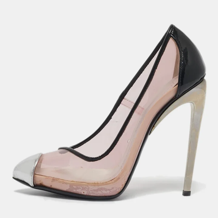 Giuseppe Zanotti Multicolor Patent Leather and PVC Cap Toe Pumps Size 35