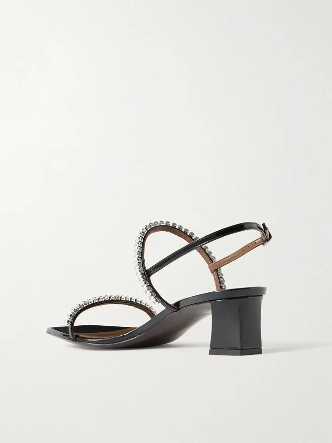 GIUSEPPE ZANOTTI - Mya Crystal-embellished Patent-leather Sandals - Black - Image 3