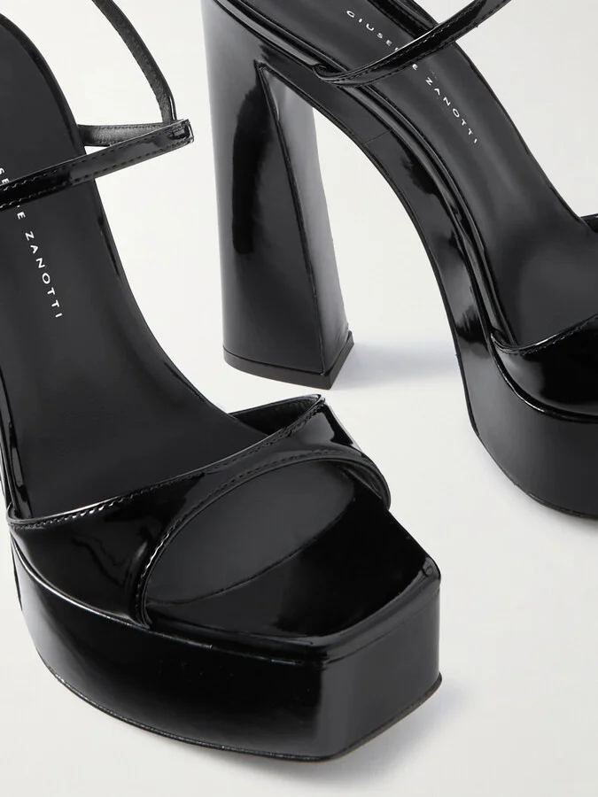 GIUSEPPE ZANOTTI - Patent-leather Platform Sandals - Black - Image 4