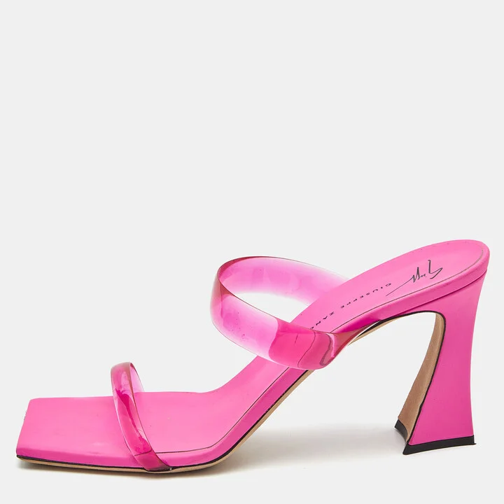 Giuseppe Zanotti Pink PVC Slide Sandals Size 39