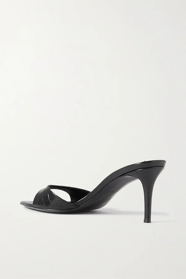 GIUSEPPE ZANOTTI - Quasimodo Croc-effect Leather Sandals - Black - Image 3