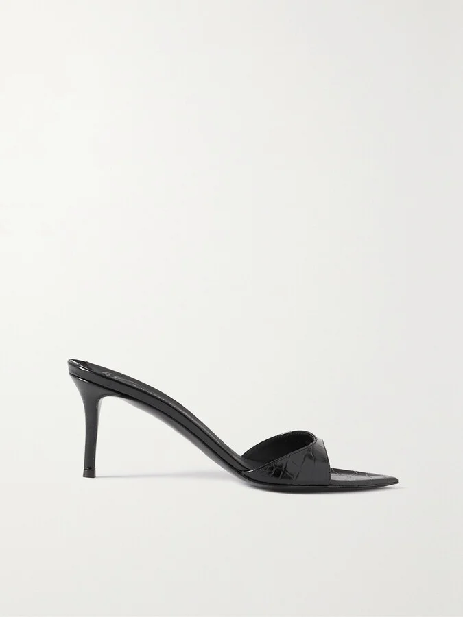 GIUSEPPE ZANOTTI - Quasimodo Croc-effect Leather Sandals - Black