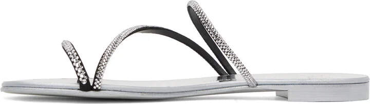 Giuseppe Zanotti Silver Julianne Sandals - Image 3