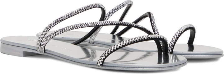 Giuseppe Zanotti Silver Julianne Sandals - Image 4