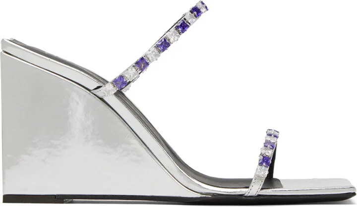 Giuseppe Zanotti Silver Shangay Heeled Sandals