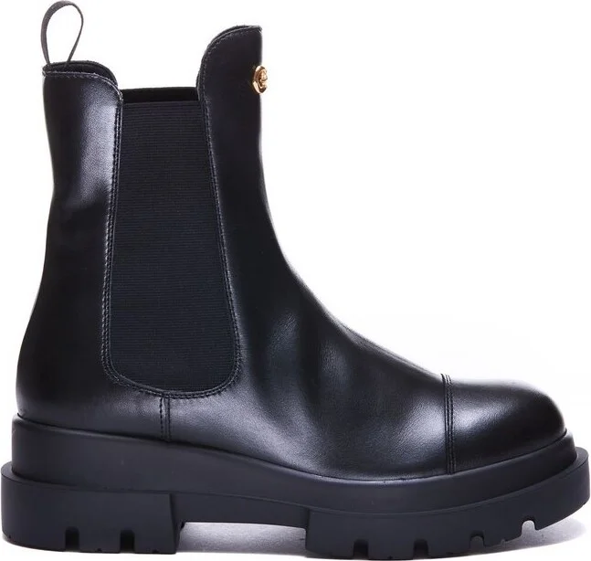 Giuseppe Zanotti Tankie Beatle Logo Plaque Ankle Boots