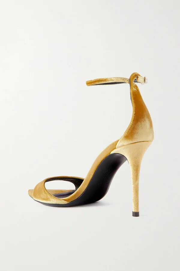 GIUSEPPE ZANOTTI - Veronica Velvet Sandals - Gold - Image 3