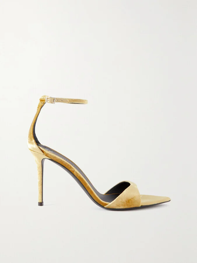 GIUSEPPE ZANOTTI - Veronica Velvet Sandals - Gold