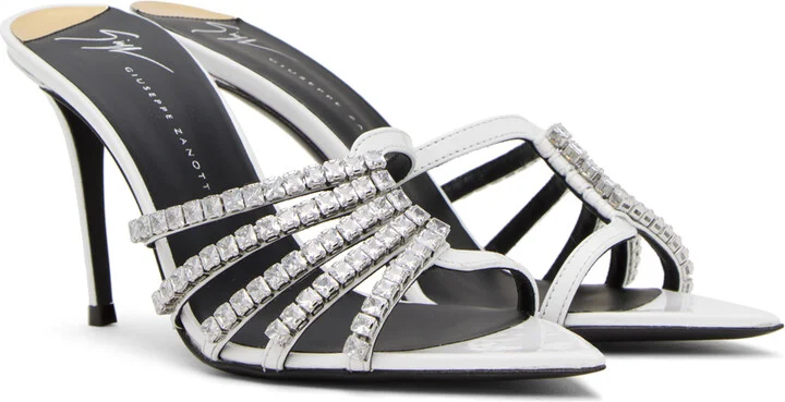 Giuseppe Zanotti White Intriigo Heeled Sandals - Image 4