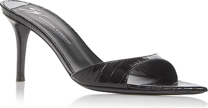 Giuseppe Zanotti Women's Intriigo Croc Embossed High Heel Slide Sandals