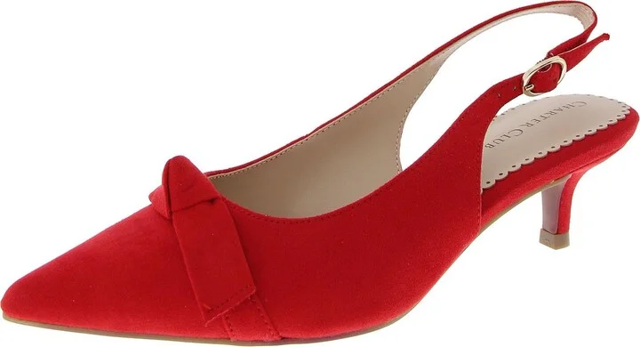 Givanna Womens Suede Kitten Slingback Heels