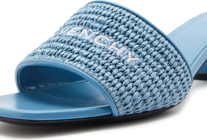 Givenchy 45 Logo Raffia and Leather Mules - Image 4