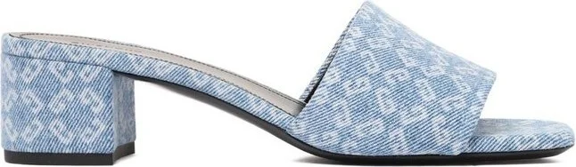Givenchy 4G Block Heel Denim Mules